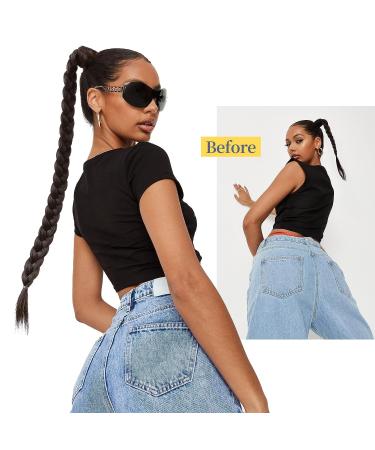 YOGFIT 20 Long Straight Wrap Around Ponytail Hair Extensions - Synthetic Hair - Medium Brown with Medium Auburn - 2PCS DIY Braid Ponytail Extension for Women - Buy Online on GoSupps.com