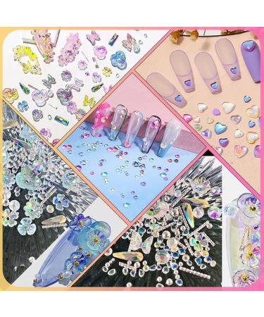 CHANGAR Crystal Glass Mermaid Rhinestones Butterfly Flower Nail Charms - 4 Boxes Nail Art Gems for DIY Crafting - Buy Online on GoSupps.com