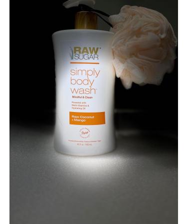 Raw Sugar Body Wash Pump Raw Coconut + Mango 40 fl oz | Nourishing & Exfoliating + Includes Coordinated Loofah - Buy Online on GoSupps.com