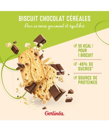 Gerlin a - Chocolate Cereal Biscuits - Balanced Snack - Reduced to Sugar - Palm Oil Free - No Sweetener - Protein Source - 1 - Buy Online on GoSupps.com
