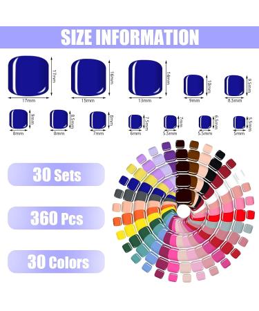 720 Short Square Bright Color False Toe Nails - 30 Sets | Matte Full Cover Press On Toenails for Women and Girls - Buy Online on GoSupps.com