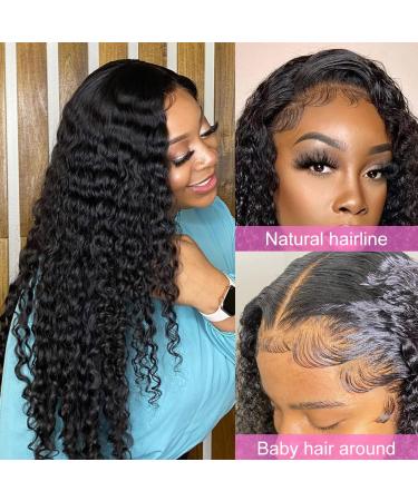 22 Deep Wave Lace Front Human Hair Wig for Black Women | 150% Density | Pre Plucked with Natural Hairline - Buy Online on GoSupps.com