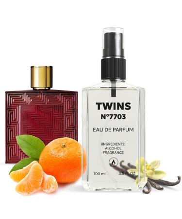 TWINS Impression of Eros Flame | Perfume for Men Eau de Parfum | No.7703 | 3.4 Fl Oz / 100 ml Versace Eros Flame Impression