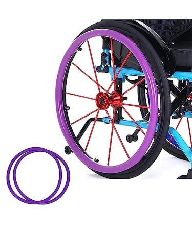1 Pair Wheelchair Cover 22/24inch Adults Silicone Wheelchair Push Rim Covers Improve Grip and Traction Non-Slip Rear Wheel Grips Cover for Stop Screeching Sound Wheelchair(Purple 22in) 22in Purple