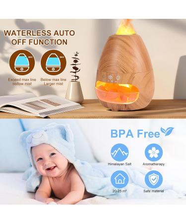 2-in-1 Aroma Diffuser & Salt Lamp - GUKKK 200ml Essential Oil Humidifier with Flames Effect & Adjustable Brightness for Aromatherapy - International Shipping - Buy Online on GoSupps.com