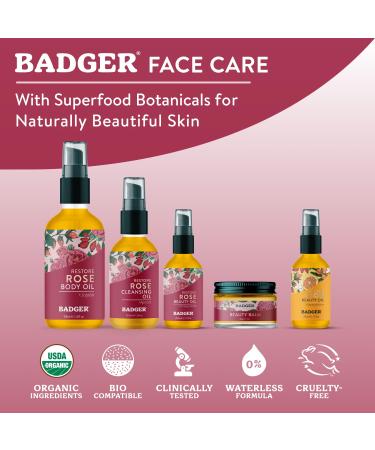 Badger Damascus Rose Organic Face Cleansing Oil - 2 oz | Natural Facial Cleanser - Buy Online on GoSupps.com
