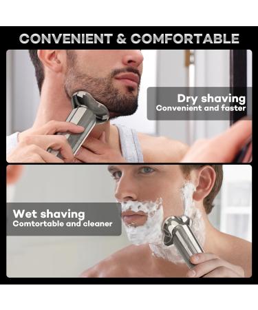 Men's 3D Rechargeable Electric Shaver - Waterproof Rotary Razor for Face, Anti-Pinch Technology - Ergonomic Design for Easy Use at Home or Travel - Buy Online on GoSupps.com