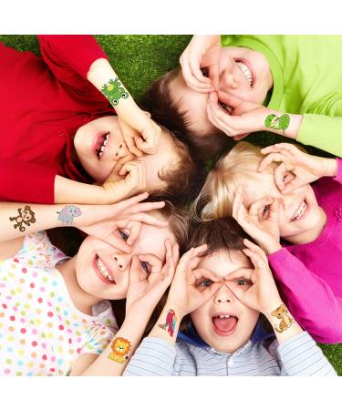 Safari Jungle Animal Temporary Tattoos for Kids - Set of 60 pcs - Buy Online on GoSupps.com
