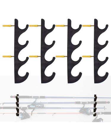 YYST Horizontal Fishing Rod Storage Rack Holder Wall Mount W Screws - No Fishing Rod- to Hold 8 Fishing Rods