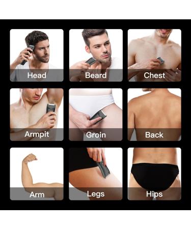 Favrison Men's Pubic Hair Trimmer - All-in-One Waterproof Body Groomer with Ceramic Blade LED Display & Recharge Dock - Buy Online on GoSupps.com