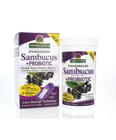 Nature's Answer Sambucus + Probiotic 60 Vegan DuoCap Capsules