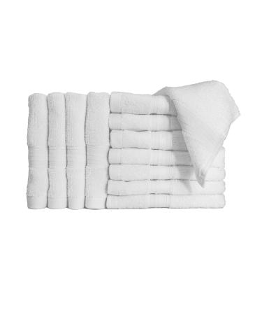 Bennett and Shea 12-Piece Luxury Washcloths  Odor Resistant  13 x 13 Premium Anti-Microbial Bath Towels for Bathroom  Highly Absorbent and Quick Dry Bath Towels  Extra Soft Towel Set  Bright White