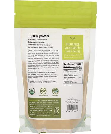Banyan Botanicals Triphala Powder 8oz - Organic Amla, Haritaki & Bibhitaki Blend for Daily Detox & Rejuvenation - Non-GMO & Sustainably Sourced - 1lb Pack - Buy Online on GoSupps.com