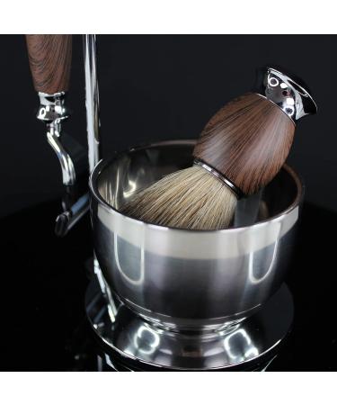 Vintage Shaving Set for Men | Complete Old Style Razor Brush & Stainless Steel Holder - Buy Online on GoSupps.com