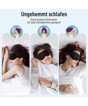 Umisleep 3D Sleep Mask for Side Sleepers - Adjustable Light Blocking & Breathable Eye Mask for Travel & Yoga - Unisex Black - Buy Online on GoSupps.com