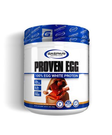 Gaspari Nutrition Proven Egg 100% Egg White Protein 25g Protein Keto Friendly Dairy Free Lactose Free Soy Free (1lb Salted Caramel)