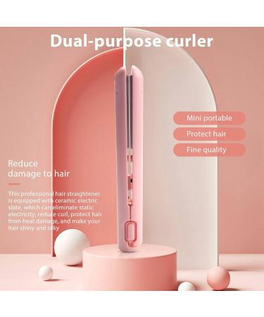 USB Mini Portable Hair Straightener - Dual-Use Curling Iron for Students - Stylish Pink - Buy Online on GoSupps.com
