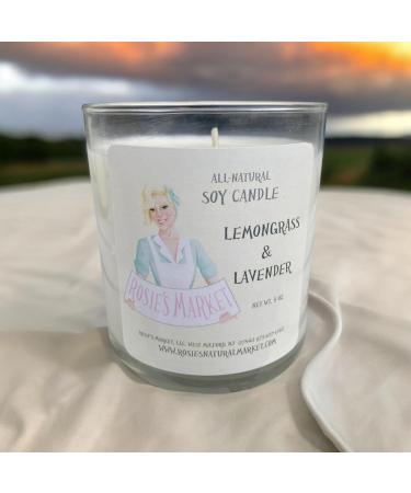All-Natural Handmade Soy Candle - Non-Toxic Lemongrass & Lavender Essential Oils in Glass - Buy Online on GoSupps.com