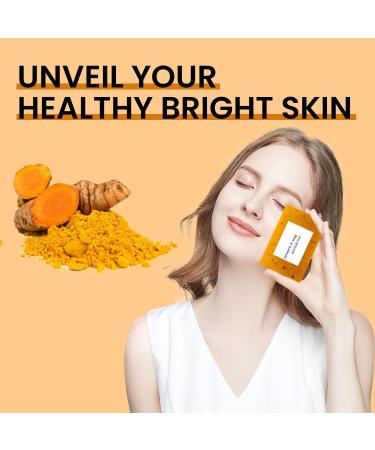  LinBomZony Lemon Turmeric Soap for Face & Body - Natural Brightening Soap with Turmeric Extract - Removes Impurities and Rashes - Moisturizes Dry Skin and Skin - 2 Pack - Buy Online on GoSupps.com