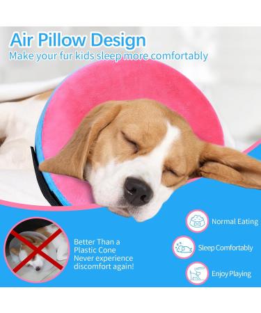 FWLWTWSS Inflatable Protective Collar for Dogs & Cats | Adjustable Velcro Fastener | Leak Protection for Recovery After Operations (Pink Size M: 20.3cm-30.5cm) - Buy Online on GoSupps.com