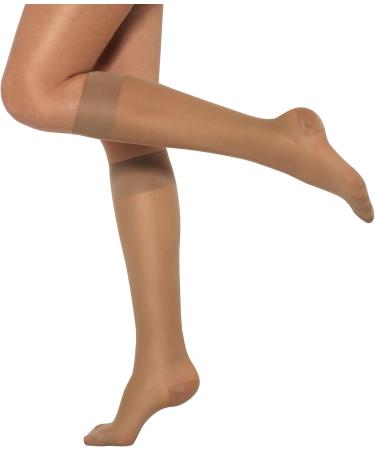 Healthweir Sheer Compression Knee High Stockings for Women - 15-20 mmHg (EU 18-22) - Comfortable & Stylish Support Socks - Buy Online on GoSupps.com