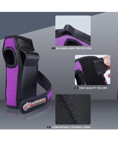 Haomaomao Adult/Child Protective Gear Set for Skateboarding, Cycling, and Roller Skating - Purple/Black (Medium) - Buy Online on GoSupps.com
