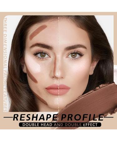 Dual-Ended Highlighter Contour Stick - Waterproof & Long Lasting 2 in 1 Cream Bronzer Stick for All Skin Tones - Buy Online on GoSupps.com