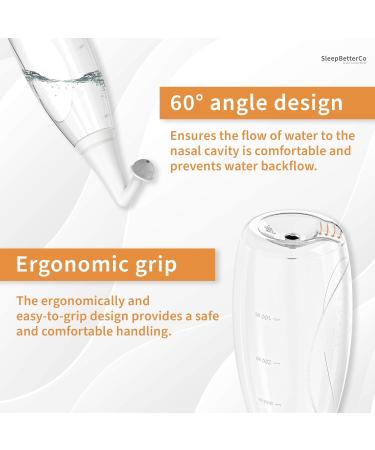 Buy BPA-Free Nasal Irrigator & Sinus Rinse Bottle | Ergonomic Design 2 Tips for All Ages Reduces Snoring & Relieves Congestion | Easy to Use Transparent Light Grey - International Shipping Available - Buy Online on GoSupps.com
