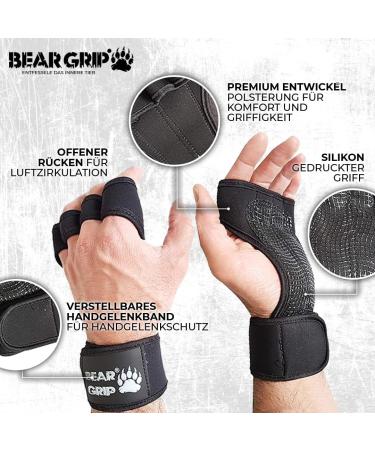Buy Bear Grip Open Training Gloves for Crossfit Bodybuilding Calisthenics & Powerlifting | Black M - Best International Shipping - Buy Online on GoSupps.com