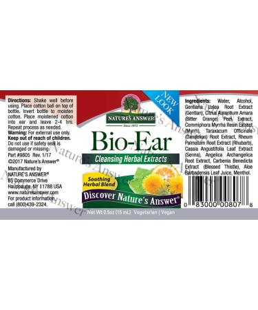 Nature's Answer Bio-Ear Topical Formula 0.50oz - Tinnitus & Ear Ringing Relief - Buy Online on GoSupps.com