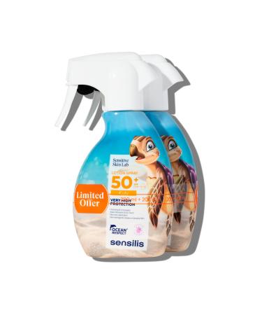 Sensilis Sensilis Duplo Lotion Spray SPF50+ Kids Sunscreen for Children with Allantoin Vitamin E and Aloe Vera Soothes Moisturizes and with Antioxidant Effect Suitable for Atopic Skin 2 x 200 ml
