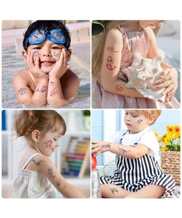 60-Piece Under the Sea Mermaid Party Temporary Tattoos for Kids - Ocean Beach Pool Birthday Supplies - Mermaid Shark Dolphin Octopus Fish Fake Tattoo Stickers - Buy Online on GoSupps.com