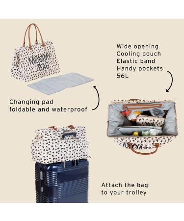 Childhome Mommy Bag | Large Capacity Travel & Changing Bag with Isotherm Pocket | Adjustable Shoulder Strap | Stylish Leopard Design - Buy Online on GoSupps.com