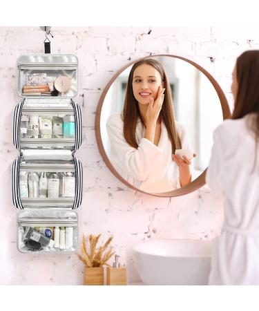 Bosidu Hanging Travel Toiletry Bag - Large Capacity Organizer for Women with 4 Compartments & Sturdy Hook - Ideal for Travel & Daily Use - Buy Online on GoSupps.com