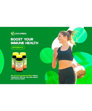 Echinacea Goldenseal Blend Dietary Supplement 900 mg 75 Ct Bundle with Exclusive Vitamins & Minerals A to Z - Better Ligth&Spring Guide (3 Items) - Buy Online on GoSupps.com