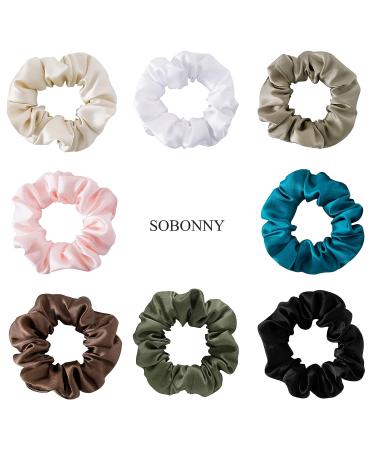 SOBONNY 100% Mulberry Silk Scrunchies for Women - 3 Pack Hair Ties for Sleep and Style - Brown, Black, Pink - No Damage Elastic Accessories - Buy Online on GoSupps.com
