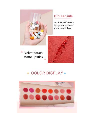 KUSSLIPPE 16 Colors Mini Lipstick Set - Waterproof, Long Lasting Capsule Matte Lipstick - 16PCS - Buy Online on GoSupps.com