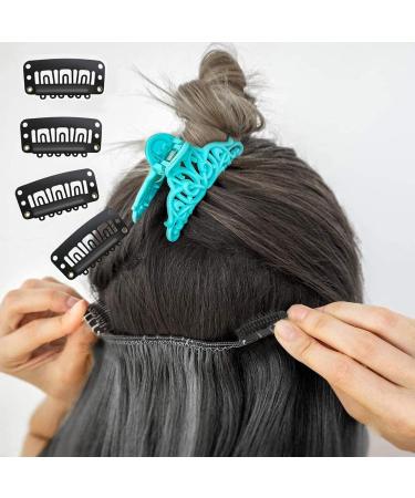 100 Metal DIY Wig Clips - U-Shaped Clip-In Extensions for Real Hair | 32mm Black Hair Extensions Clips - 100 Pieces - Buy Online on GoSupps.com