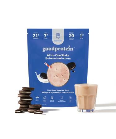 Good Protein Vegan Plant-based Protein Powder 100% Natural Non-GMO Dairy-free Gluten-free Soy-free No Added Sugar and Nothing Artificial. Cookies & Cream All-in-One Shake 880 grams Cookies & Cream 880 g