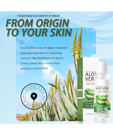Face Toner 98% Aloe Vera Toner Face Moisturizer for Women Natural Aloe Vera Extract Korean Skincare for Deep Skin Hydration Promote Pore Minimizer&Exfoliating with Hyaluronic Acid Aloe Vera Gel - Buy Online on GoSupps.com