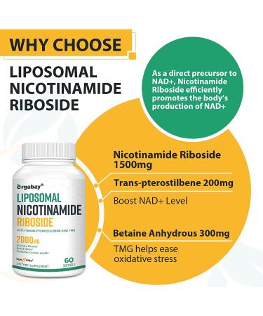 Liposomal Nicotinamide Riboside 2000 MG with TMG and Pterostilbene | NAD+ Booster for Healthy Aging | 120 Count (2 Pack) - Buy Online on GoSupps.com