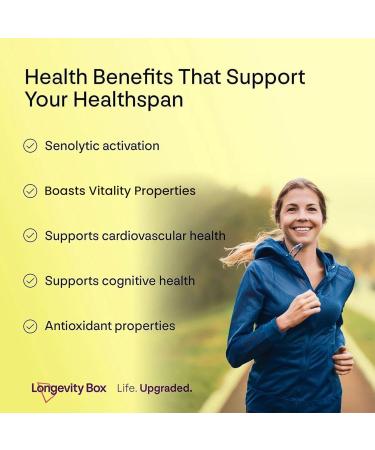  Longevity Box Fisetine 100mg 60 capsules high-dose anti-aging antioxidant 98% pure third-party tested vegan - Buy Online on GoSupps.com