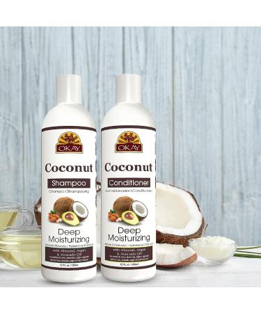 OKAY Coconut Deep Moisturizing Hair Care Gift Set 2PK | Replenish Moisture & Elasticity | Sulfate Silicone Paraben Free | For All Hair Types | Made in USA - Buy Online on GoSupps.com