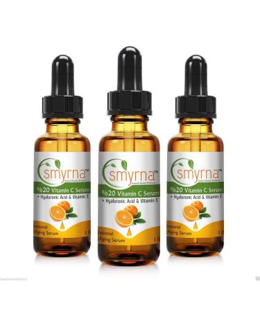 3 of Vitamin C Serum For Your Face Pure Vitamin C 20% Plus Organic Vegan Hyaluronic Acid Vitamin E Amino Complex. Reduce Sun Spots For Tighter Skin Anti-Aging Liquid Facial Serum 1 Fl Oz - Smyrna