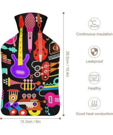 Musical Instrument Hot Water Bottle with Plush Cover - Hand Warmer for Adults & Kids | 26.5x15.3cm - International Shipping Available - Buy Online on GoSupps.com