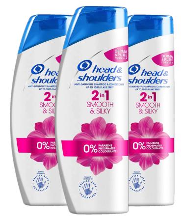 Head & Shoulders Smooth & Silky Anti-Dandruff Shampoo 2 in 1 Shampoo 3 x 540 ml