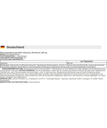  JARROWS Jarrow Formulas Ubiquinol QH Absorb | 200mg for Cellular Energy & Heart Health - 60 Softgels - Buy Online on GoSupps.com