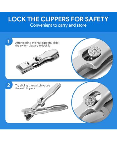 Lux German Nail Clippers for Men - UltraSharp Fingernail & Toenail Clippers with Catcher Ideal for Thick Nails Seniors & Travel - Silver - Buy Online on GoSupps.com