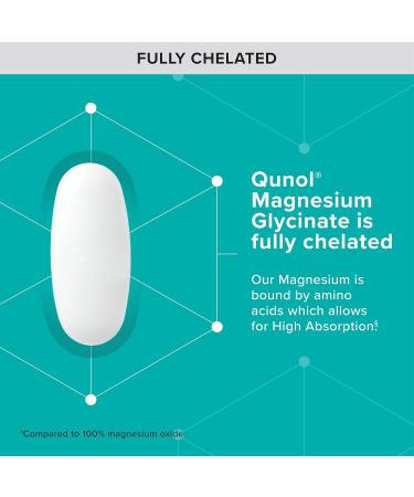 Qunol Magnesium Glycinate 300mg 100% Glycinate Chelated Magnesium Supplement 90ct Tablets 90 Count (Pack of 1) - Buy Online on GoSupps.com