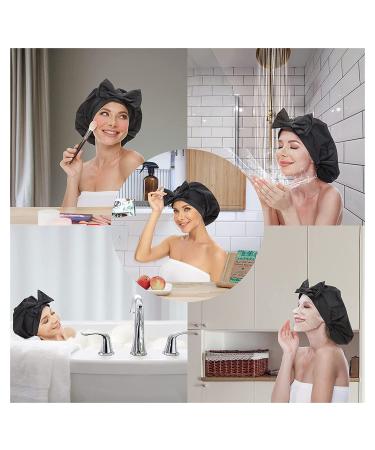 Aibilye Extra Large Black Shower Cap for Long Hair - Waterproof & Reusable - Buy Online on GoSupps.com